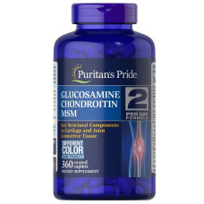 Препарат для суглобів та зв'зок Puritan's Pride Triple Strength Glucosamine, Chondroitin & MSM Joint Soother 360 Caplets