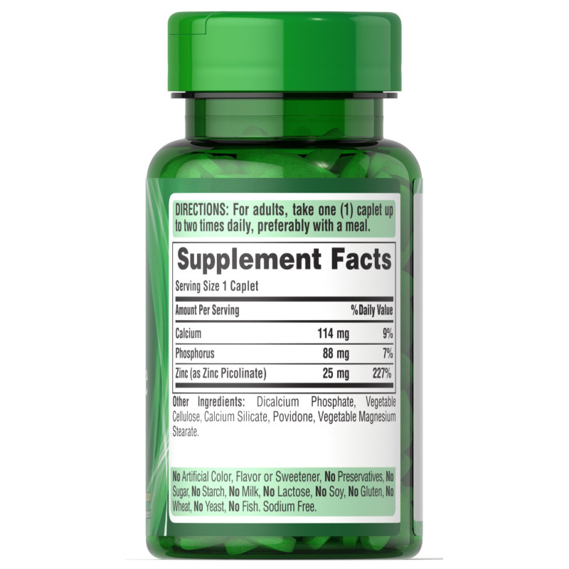 Мікроелемент Цинк Puritan's Pride Zinc Picolinate 25 mg 100 Caplets
