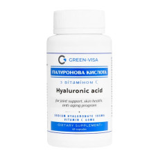 Гіалуронова кислота Green Visa Hyaluronic Acid and Vitamin C 60 Caps