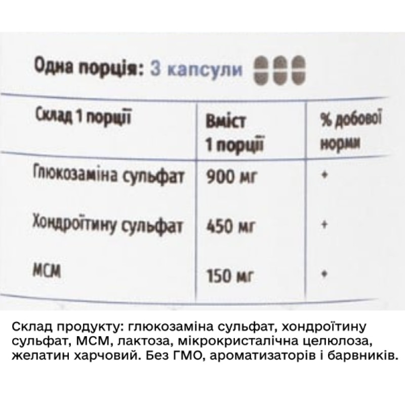 Препарат для суглобів та зв'зок Green Visa Glucosamine and Chondroitin with MSM 90 Caps