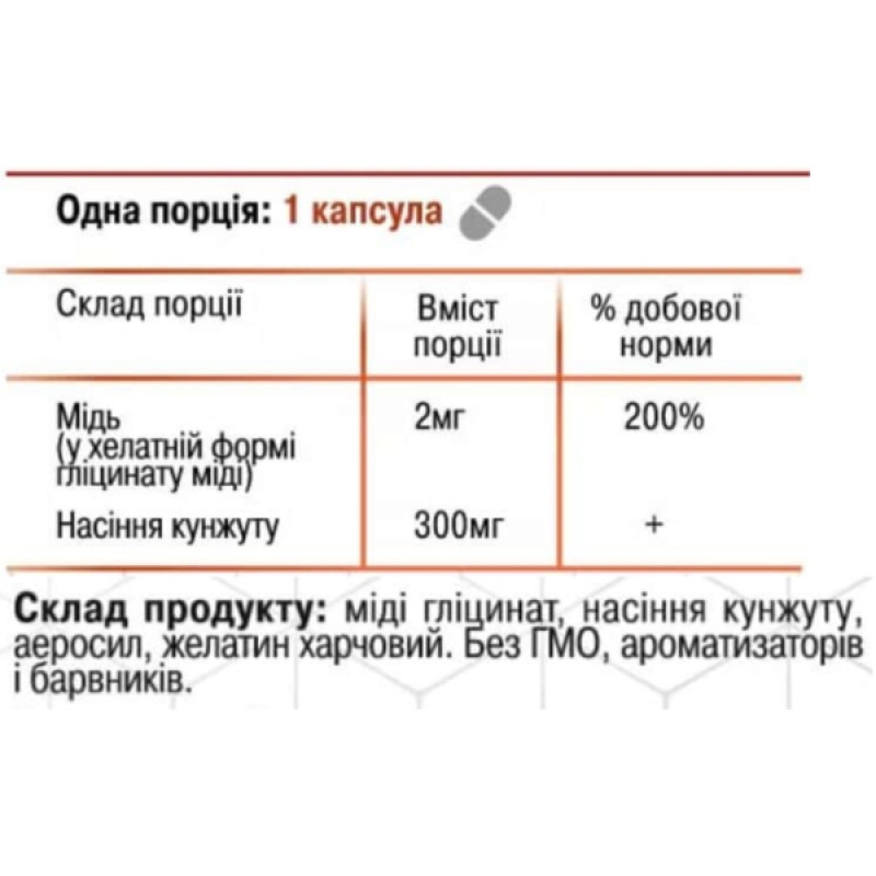 Мікроелемент Мідь Green Visa Мідь+ Хелатна форма з Насінням Кунжуту 60 капс