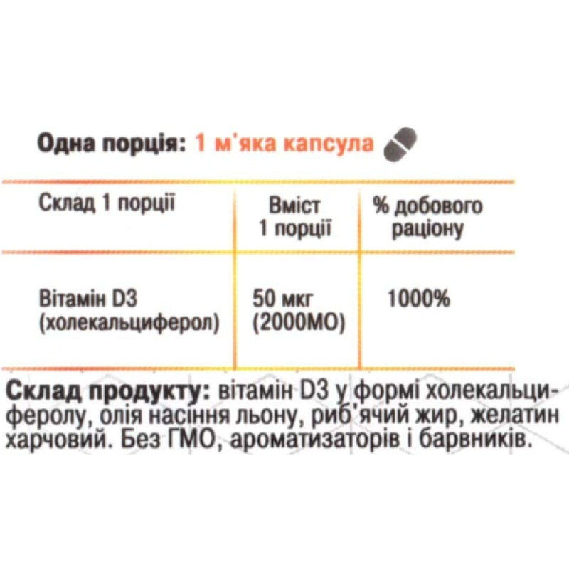 Вітамін D Green Visa Vitamin D3 2000 IU 50 mcg 120 Softgels