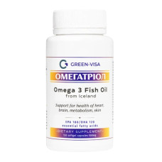 Омега 3 Green Visa Омегатриол Omega 3 Fish Oil from Iceland 500 mg 120 Softgels