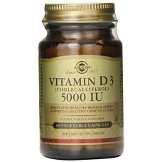 Вітамін D Solgar Vitamin D3 (Cholecalciferol) 5000 IU 60 Veg Caps SOL-03312