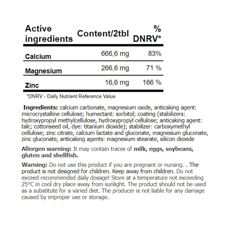 Мультимінерали для спорту Amix Nutrition Ca+Mg+Zn 100 Tabs