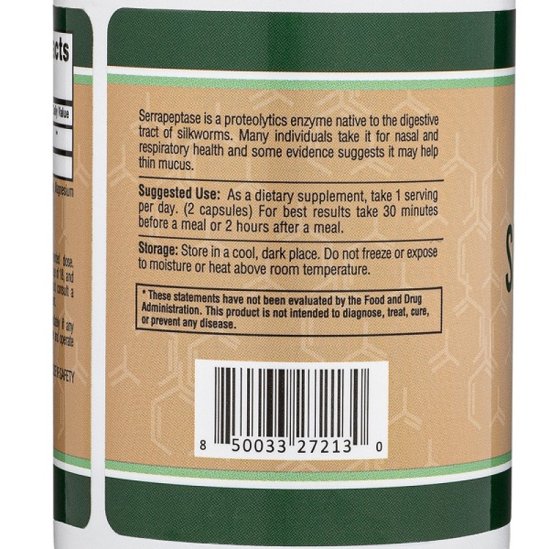 Серрапептаза Double Wood Serrapeptase Proteolytic Enzyme 240 000 SPU 120 Caps