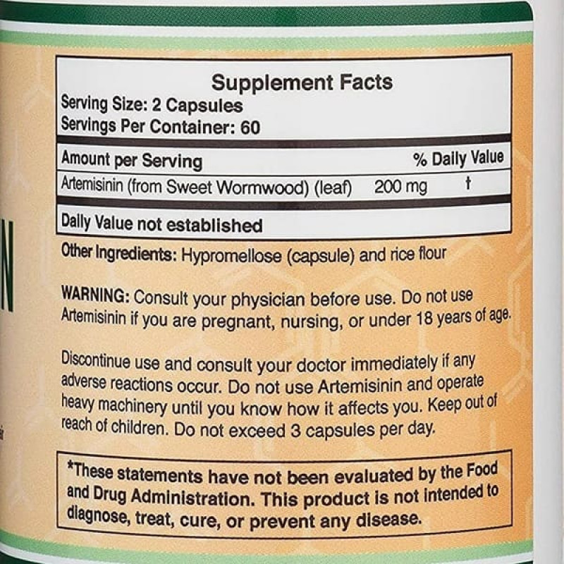 Полин Double Wood Artemisinin 200 mg (2 caps per serving) 120 Caps