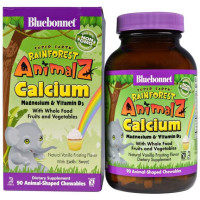 Мікроелемент Кальцій Bluebonnet Nutrition Rainforest Animalz Calcium Magnesium And Vitamin D3 90 Chewables Natural Vanilla Frosting Flavor BLB0196