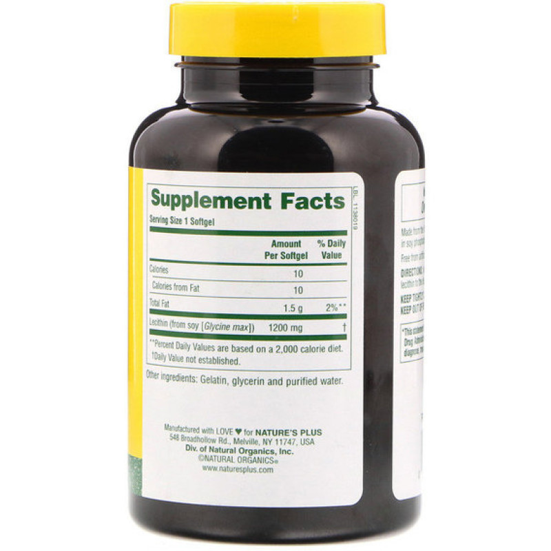 Лецитин Nature's Plus Lecithin 1200 mg 90 Softgels NTP4160