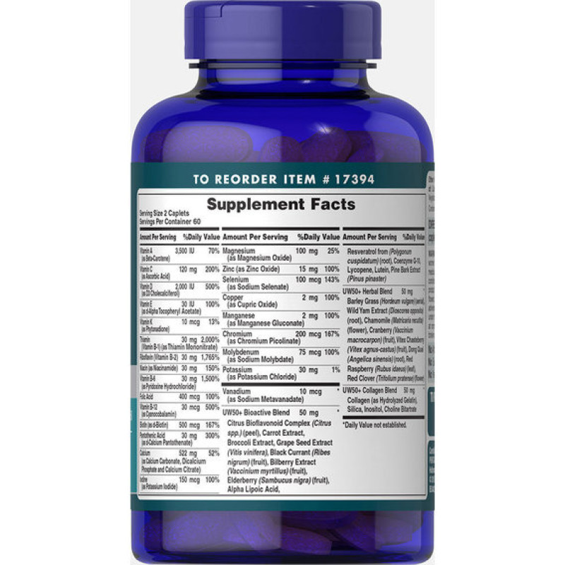 Вітамінно-мінеральний комплекс Puritan's Pride Ultra Woman Max Daily Multivitamin 90 Caplets PTP-51509