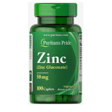 Мікроелемент Цинк Puritan's Pride Zinc Gluconate 50 mg 100 Caplets