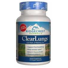 Комплекс для профілактики дихальної системи RidgeCrest Herbals Clear Lungs Extra Strength 120 Veg Caps RCH156