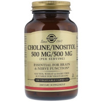 Инозитол Solgar Choline/Inositol, 500mg/500 mg 100 Veg Caps