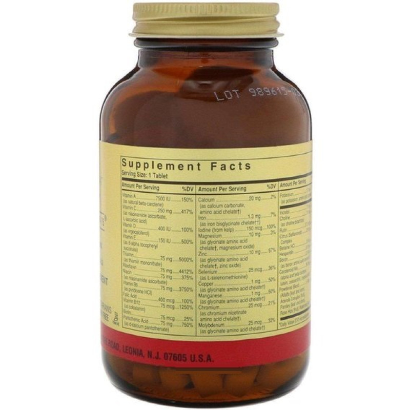 Вітамінно-мінеральний комплекс Solgar Formula V VM-75 Multiple Vitamins with Chelated Minerals 90 Veg Tabs