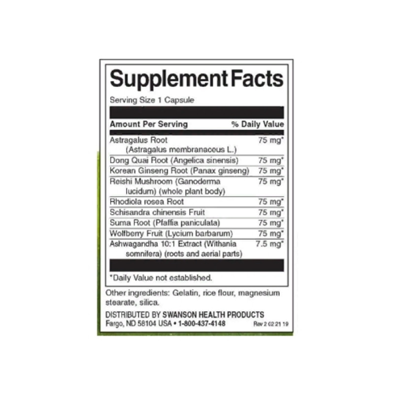 Ашваганда Swanson Rhodiola Ashwagandha Ginseng 60 Caps