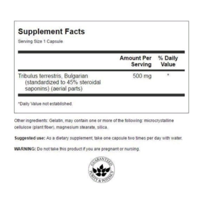 Тестостероновий комплекс Swanson Tribulus Terrestris Extract 500 mg 60 Caps