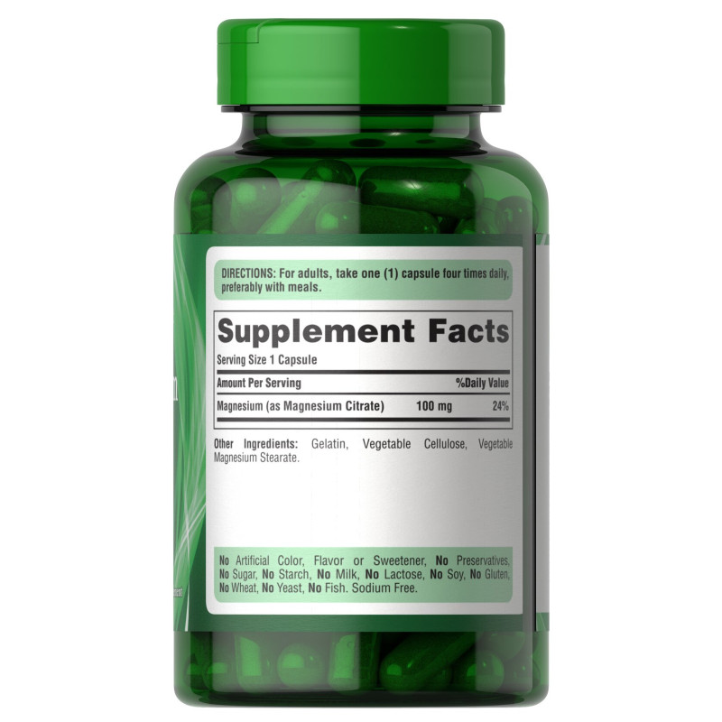 Мікроелемент Магній Puritan's Pride Magnesium Citrate 100 mg 100 Caps