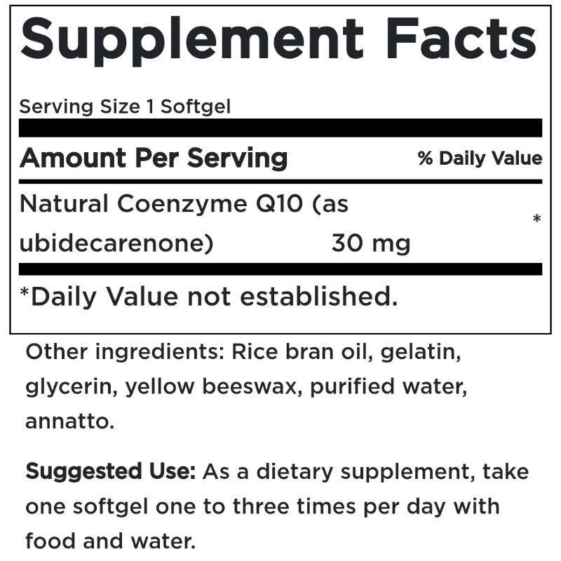 Коензим Swanson CoQ10 30 mg 60 Softgels