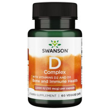 Вітамін D Swanson D Complex D2 abd D3 2000iu 50 mcg 60 Caps