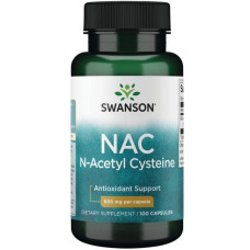 Ацетилцистеїн Swanson N-Acetyl Cysteine 600 mg 100 Caps