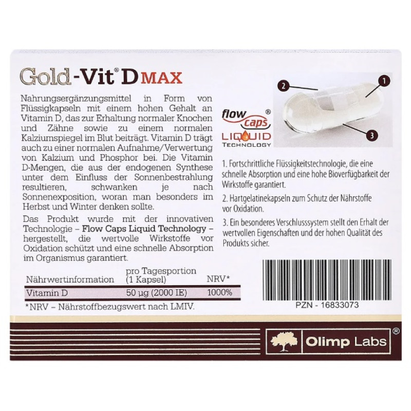 Вітамін D для спорту Olimp Nutrition Gold Vit D Max 30 Caps