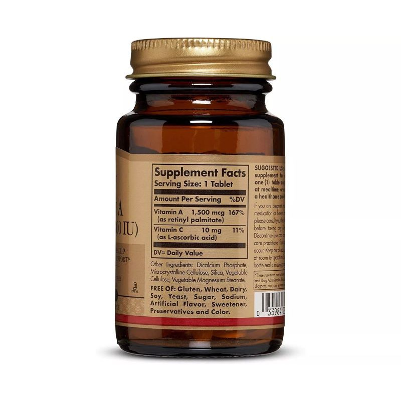 Вітамін A Solgar Vitamin A 5000 IU 1500 mcg 100 Tabs
