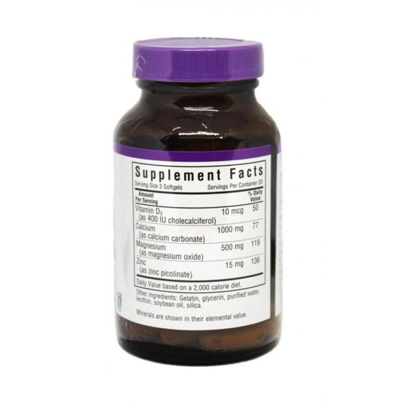 Мультимінеральний комплекс Bluebonnet Nutrition Calcium Magnesium plus Zinc 120 Softgels BLB0701