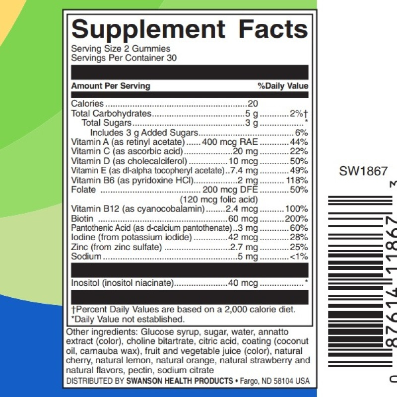 Вітамінно-мінеральний комплекс для дітей Swanson Kids Multivitamin 60 Gummies Mixed Fruit