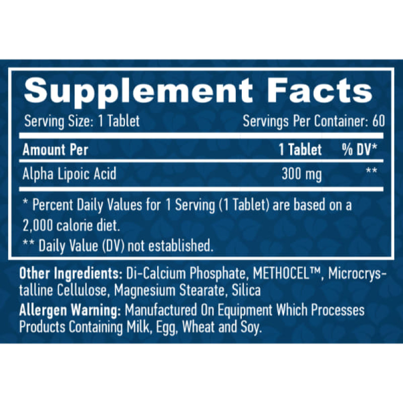 Альфа-ліпоєва кислота Haya Labs Alpha Lipoic Acid Time Release 300 mg 60 Tabs