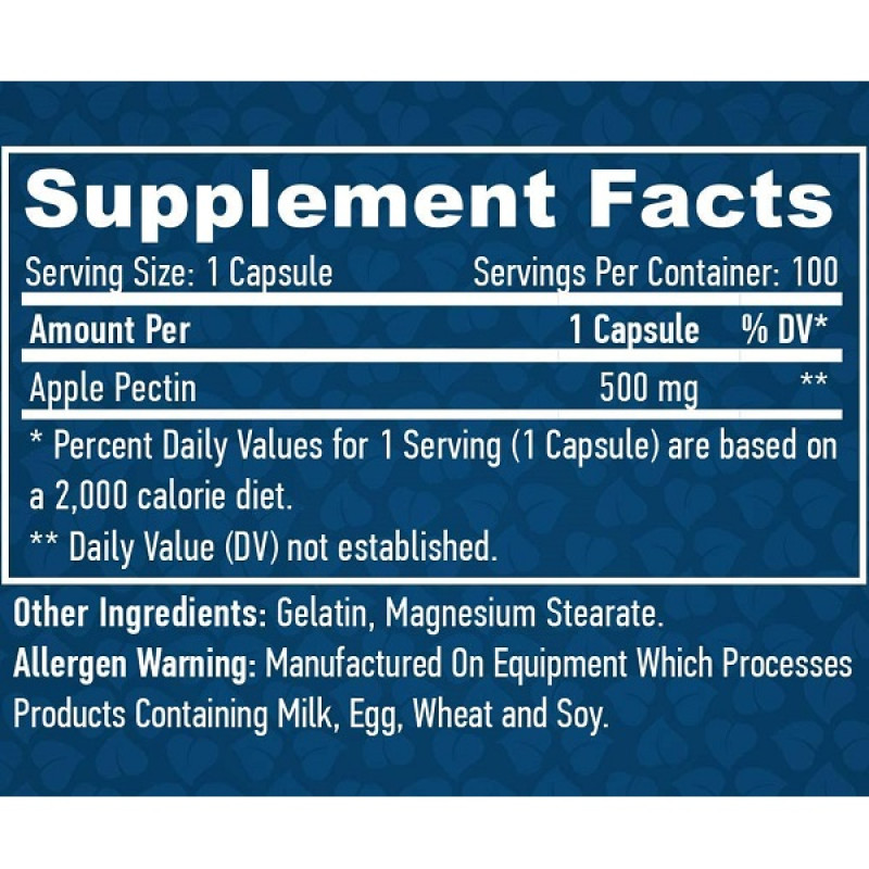 Яблочный уксус Haya Labs Apple Pectin 500 mg 100 Caps