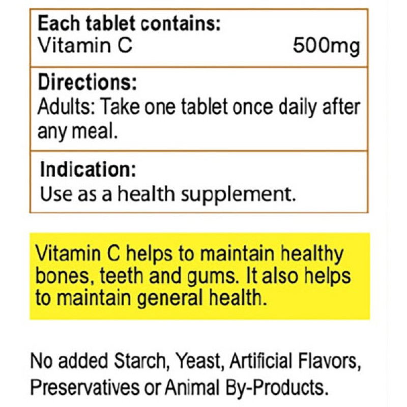 Вітамін C 21st Century Vitamin C 500 mg 100 Chewable Tabs Orange