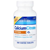 Микроэлемент Кальций 21st Century Calcium Citrate Petites + D3 200 Tabs