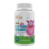 Витаминно-минеральный комплекс для детей My Nutri Week Kids C+D+Zink Vitamins 60 Gummies Tutti Frutti