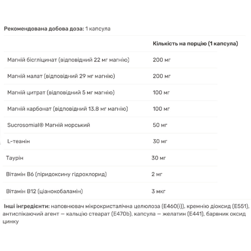 Мікроелемент Магній My Nutri Week Magnesium Ultra 60 Caps