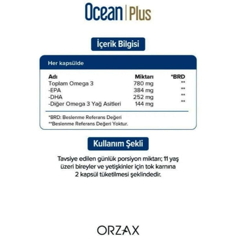 Омега 3 Orzax Ocean Plus 780 mg 50 Softgels