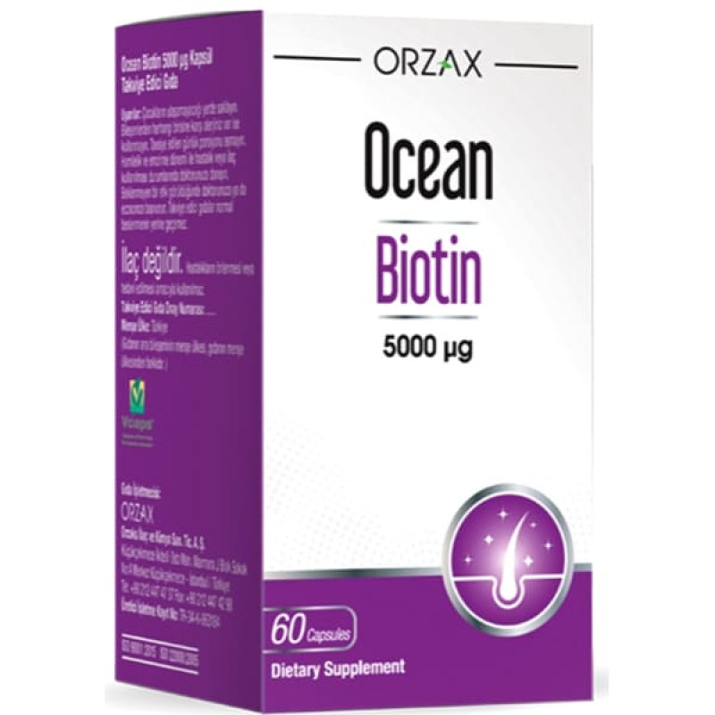 Біотин Orzax Ocean Biotin 5000 mcg 60 Caps