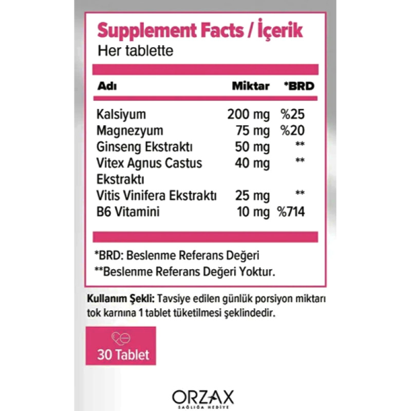 Суміш екстрактів Orzax Feminex 30 Tabs