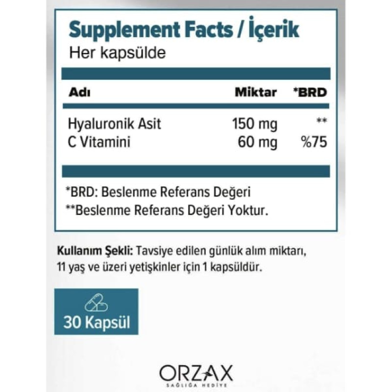 Гіалуронова кислота Orzax Ocean Hyaluronic Acid 150 mg 30 Caps