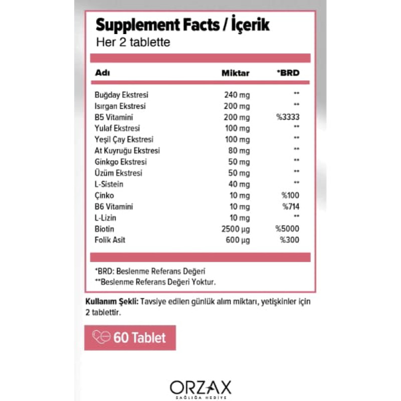 Комплекс для волосся Orzax Ocean Capillus Women 60 Tabs