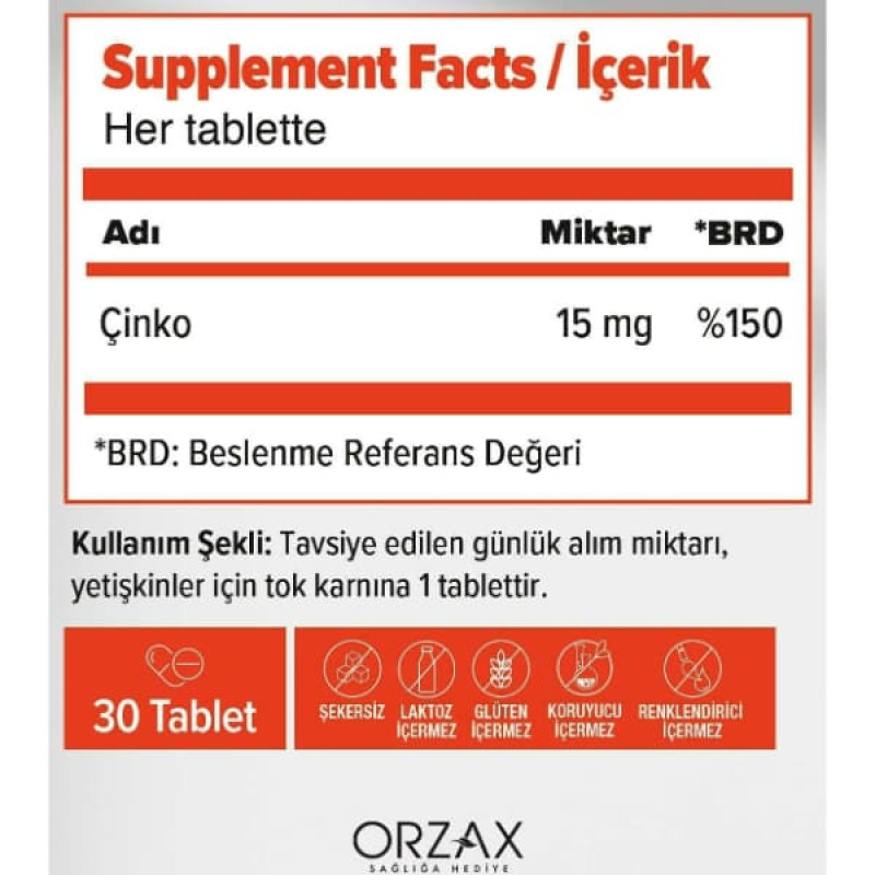 Мікроелемент Цинк Orzax Ocean Picozinc 15 mg 30 Tabs