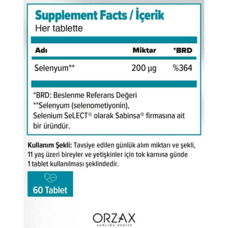 Селен Orzax Ocean Selenyum 200 mcg 60 Tabs