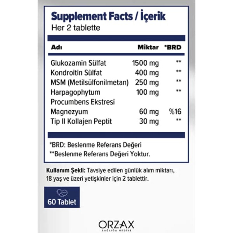 Препарат для суглобів та зв'зок Orzax Ocean Glucosamine Complex 60 Tabs