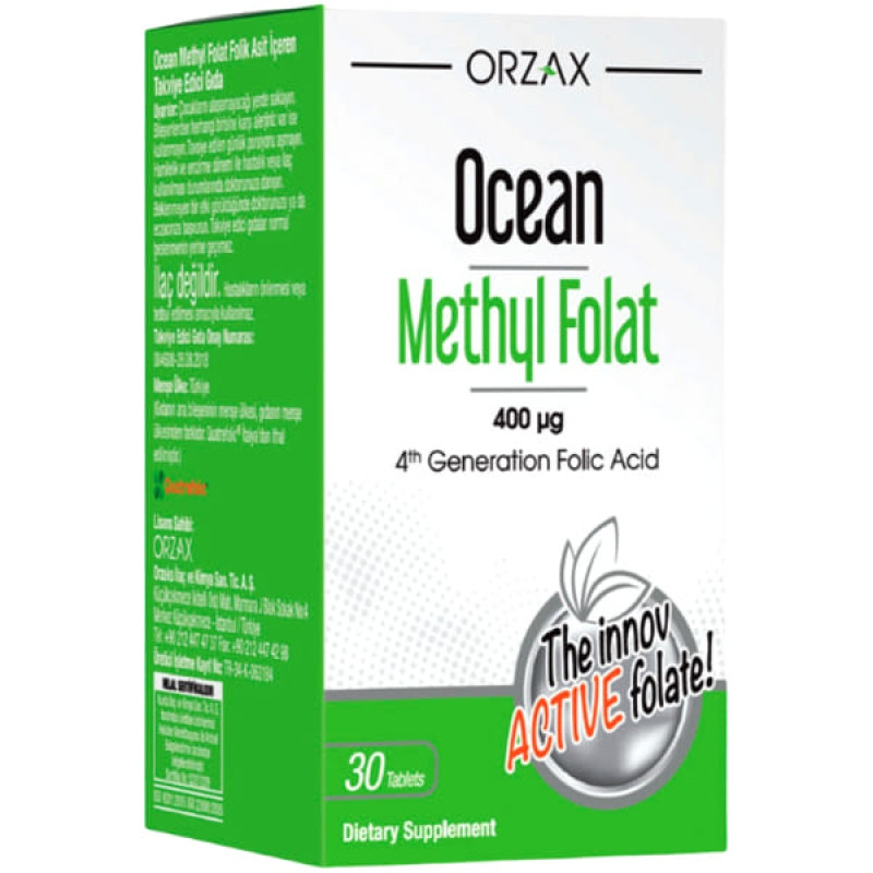 Фолієва кислота Orzax Ocean Methly Folat 400 mcg 30 Tabs