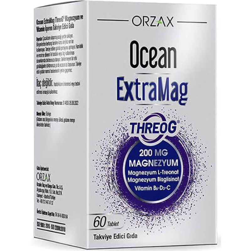 Мікроелемент Магній Orzax Ocean ExtraMag ThreoG 200 mg 60 Tabs