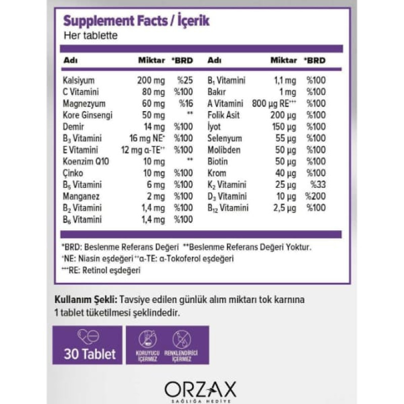 Вітамінно-мінеральний комплекс Orzax Ocean Daily One Energy 30 Tabs