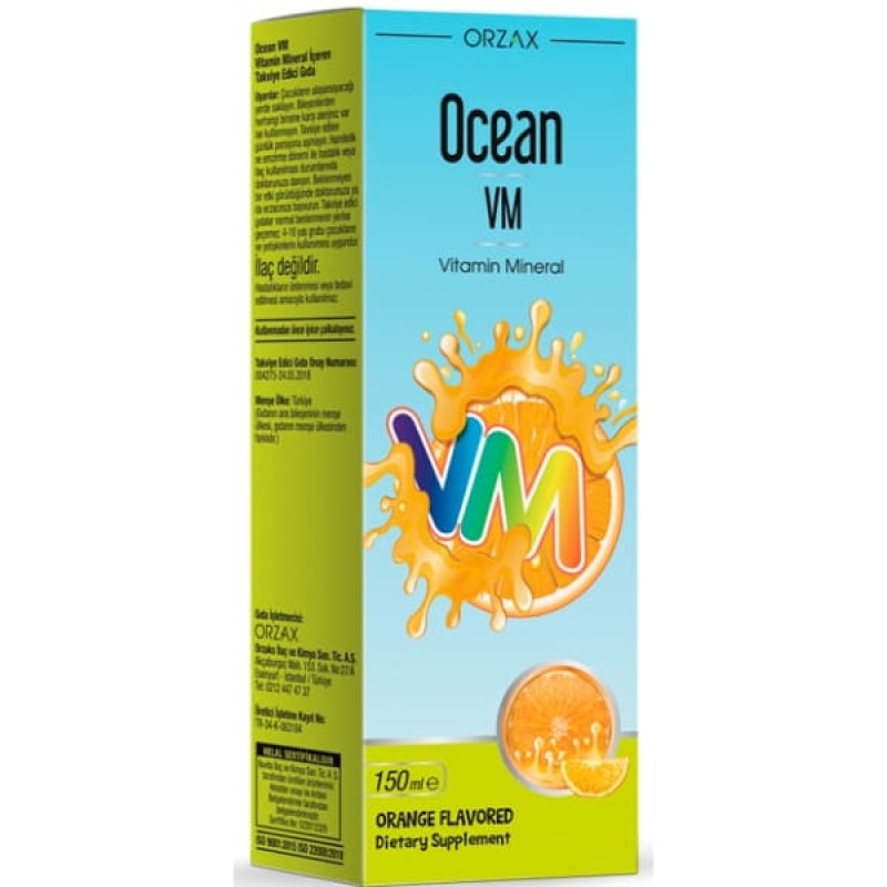 Вітамінно-мінеральний комплекс Orzax Ocean VM Syrup 150 ml /15 servings/ Orange