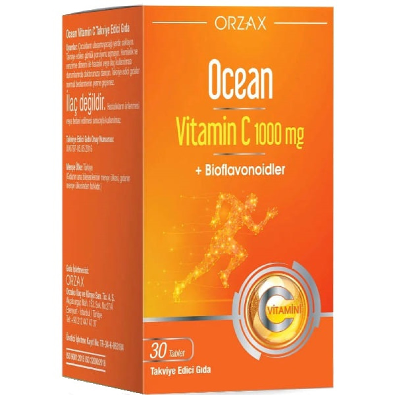 Вітамін C Orzax Ocean Vitamin C + Bioflavonoidler 1000 mg 30 Tabs