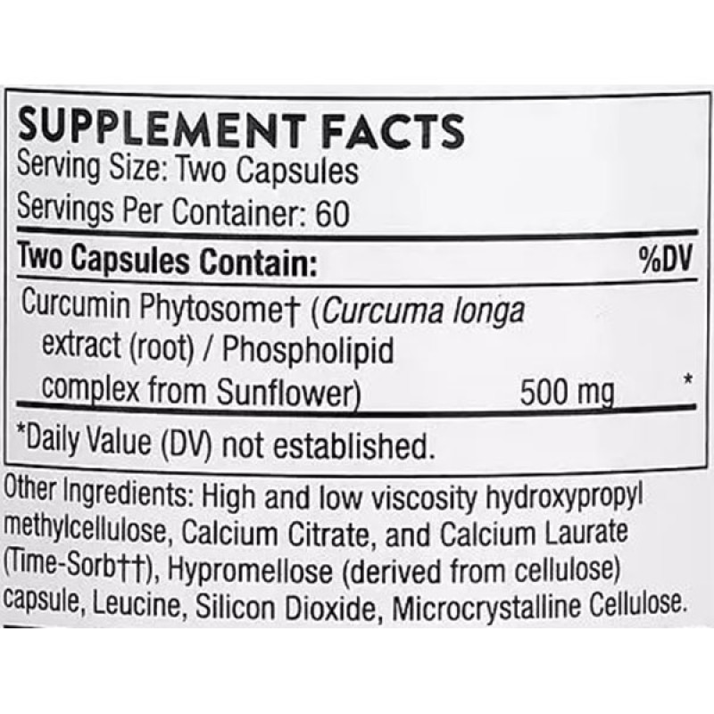 Куркума Thorne Research Curcumin Phytosome 500 mg 120 Caps