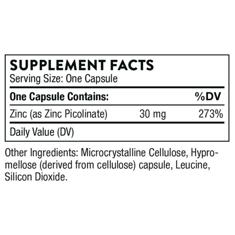 Мікроелемент Цинк Thorne Research Zinc Picolinate 30 mg 180 Caps