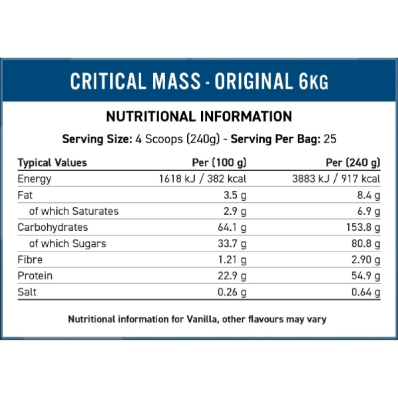 Гейнер Applied Nutrition Critical Mass Original 6000 g /25 servings/ Cookie&Cream